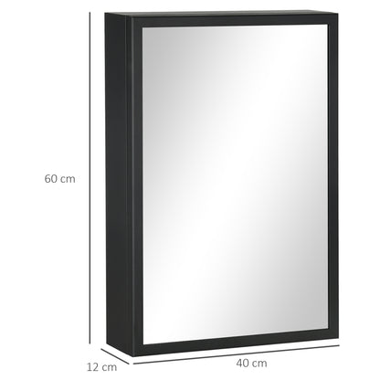 Wall Mounted Bathroom Cabinet with Mirror and Storage Shelves