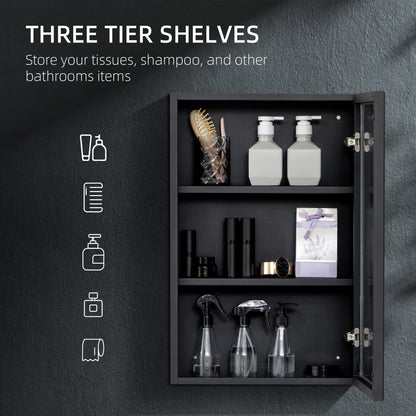 Wall Mounted Bathroom Cabinet with Mirror and Storage Shelves