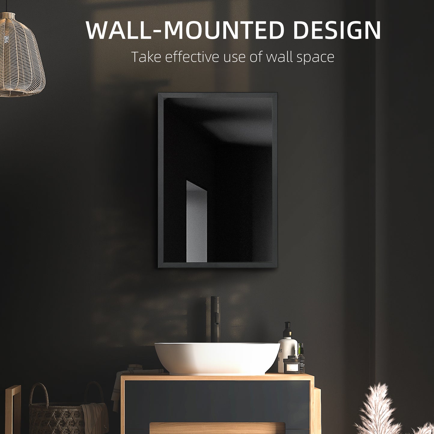 Wall Mounted Bathroom Cabinet with Mirror and Storage Shelves