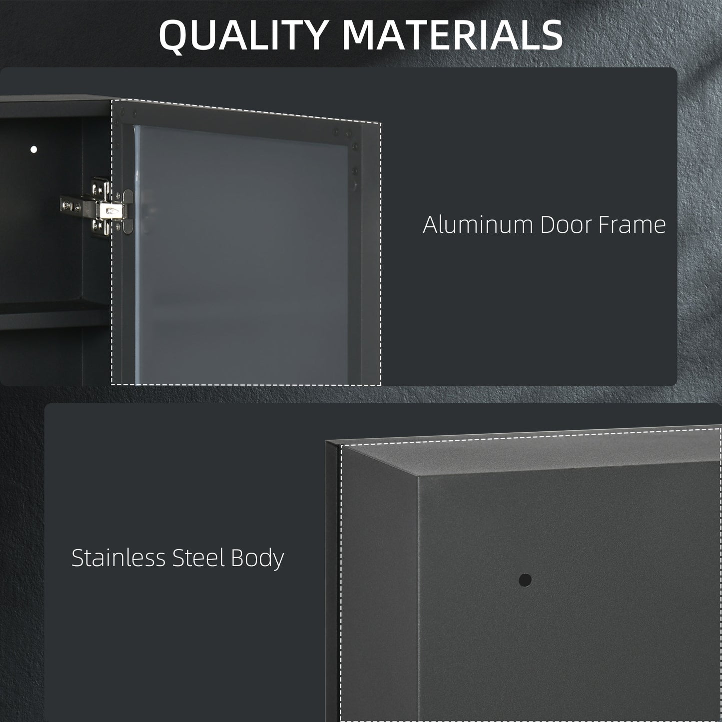 Wall Mounted Bathroom Cabinet with Mirror and Storage Shelves