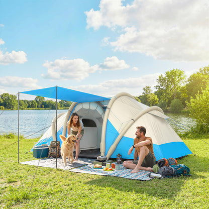 Inflatable Tent 3000mm Waterproof for 4 Person, Blue