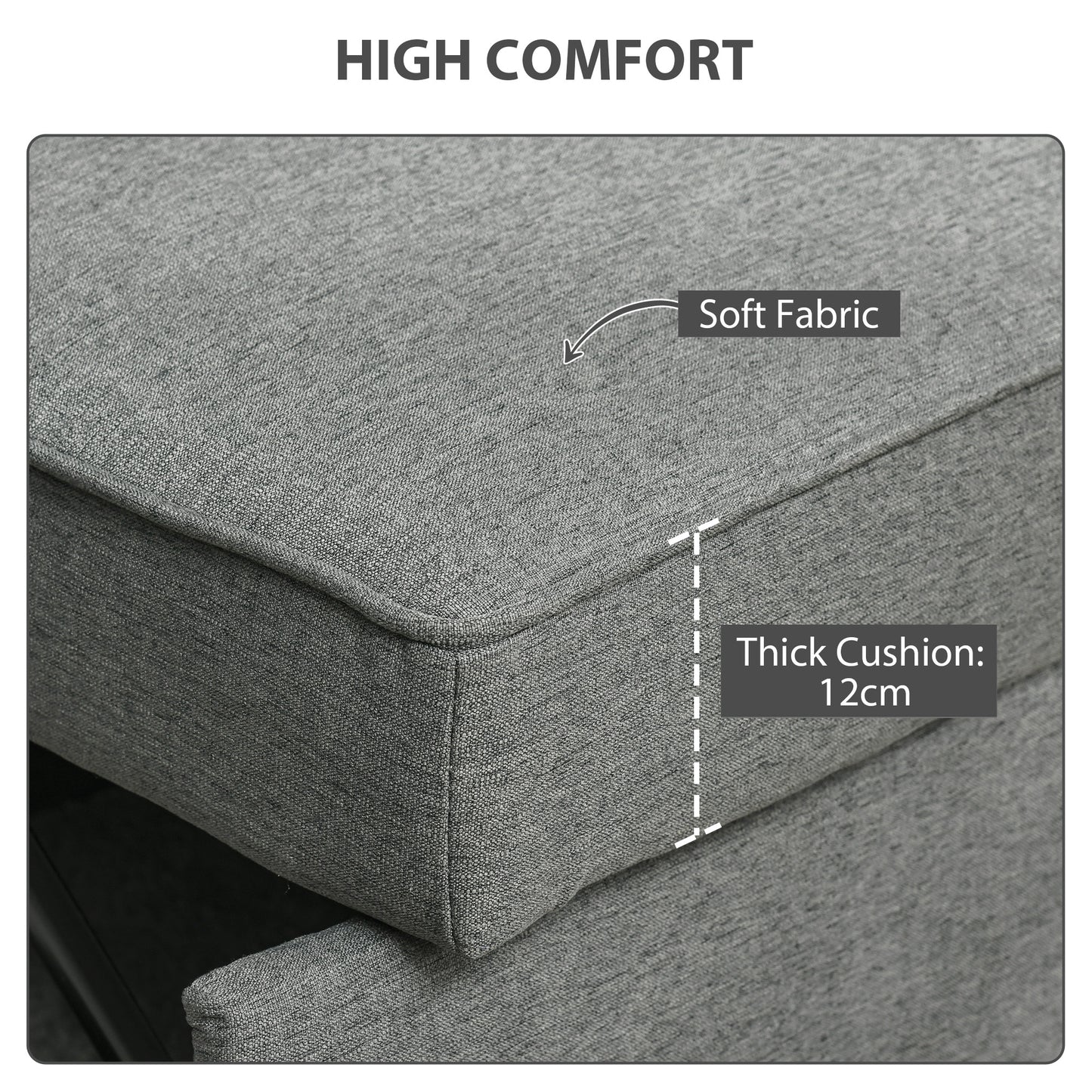 2 Seater Pull Out Sofa Bed with 2 Pillows, Fabric Click Clack Sofa Bed with Wood Core, Convertible Sleeper Sofa for Living Room, Bedroom, Grey