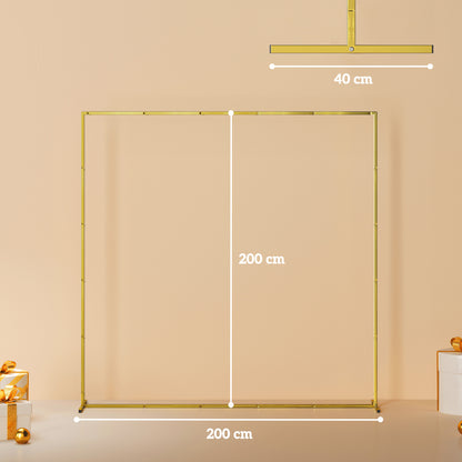 Wedding Arch Backdrop Stand, Gold Wedding Arch with U-shaped Stakes