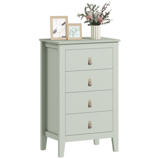 Bedroom Chest of Drawers, Modern 4 Drawer Dresser, Green