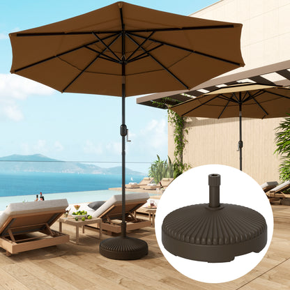 Garden Parasol Base, 28kg Sand Filled, 23kg Water Filled, Brown