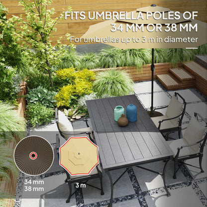 Garden Parasol Base, 28kg Sand Filled, 23kg Water Filled, Brown