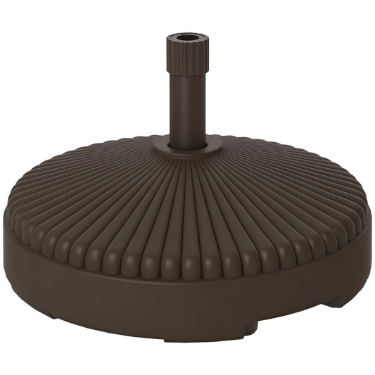 Garden Parasol Base, 28kg Sand Filled, 23kg Water Filled, Brown