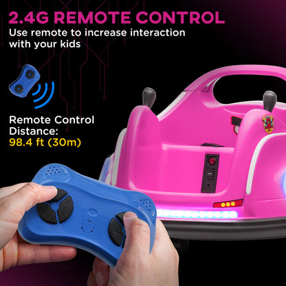 Angry Bird Licensed Bumper Car for Kids w/ Joysticks - Pink