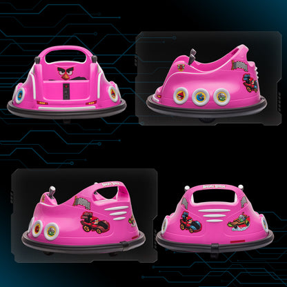 Angry Bird Licensed Bumper Car for Kids w/ Joysticks - Pink
