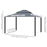 3 x 3.7m Outdoor Hardtop Gazebo Canopy Aluminum Frame with 2-Tier Roof & Mesh Netting Sidewalls for Patio, Grey