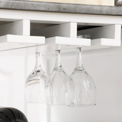 Kitchen Trolley Utility Cart W/ Wheel Wine Rack Open Shelf and Cabinet