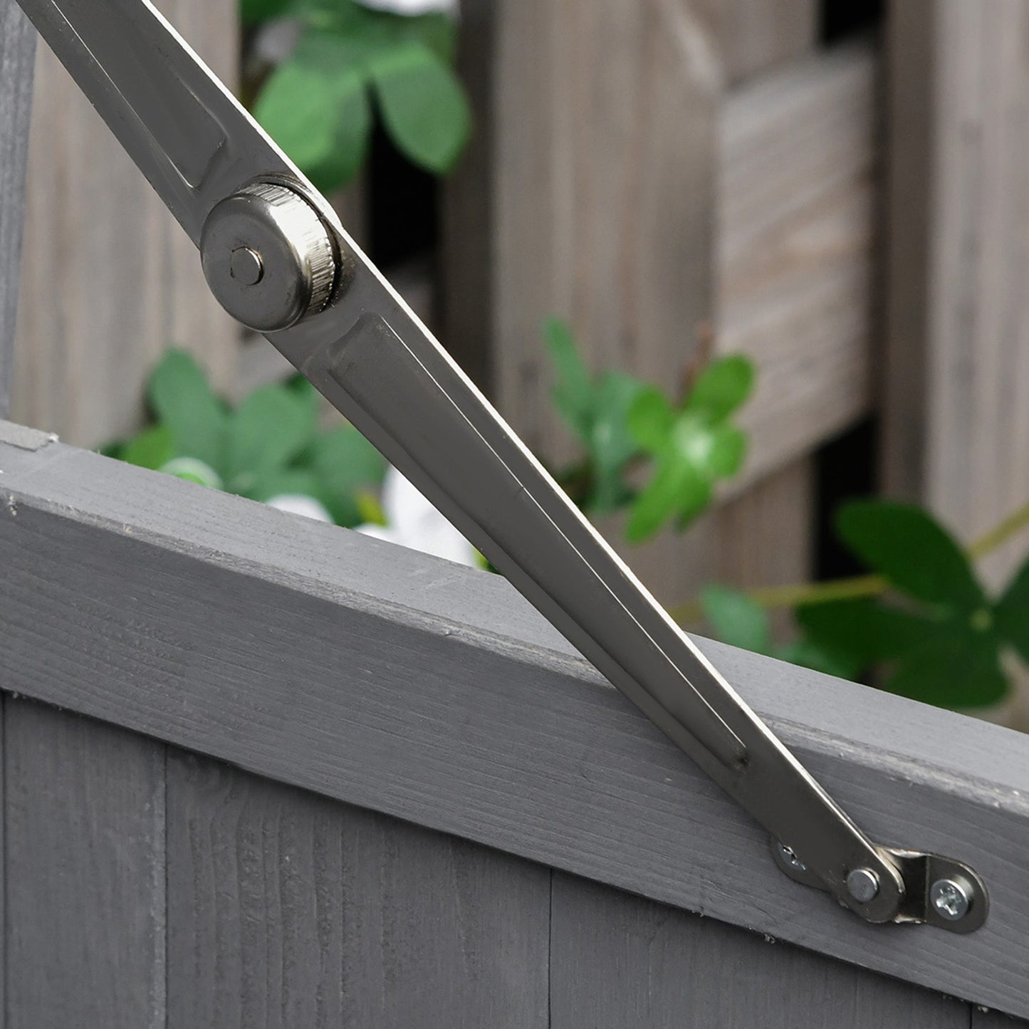 Wooden Garden Storage Shed with Hinged Roof and Shelves, 74 x 43 x 88cm