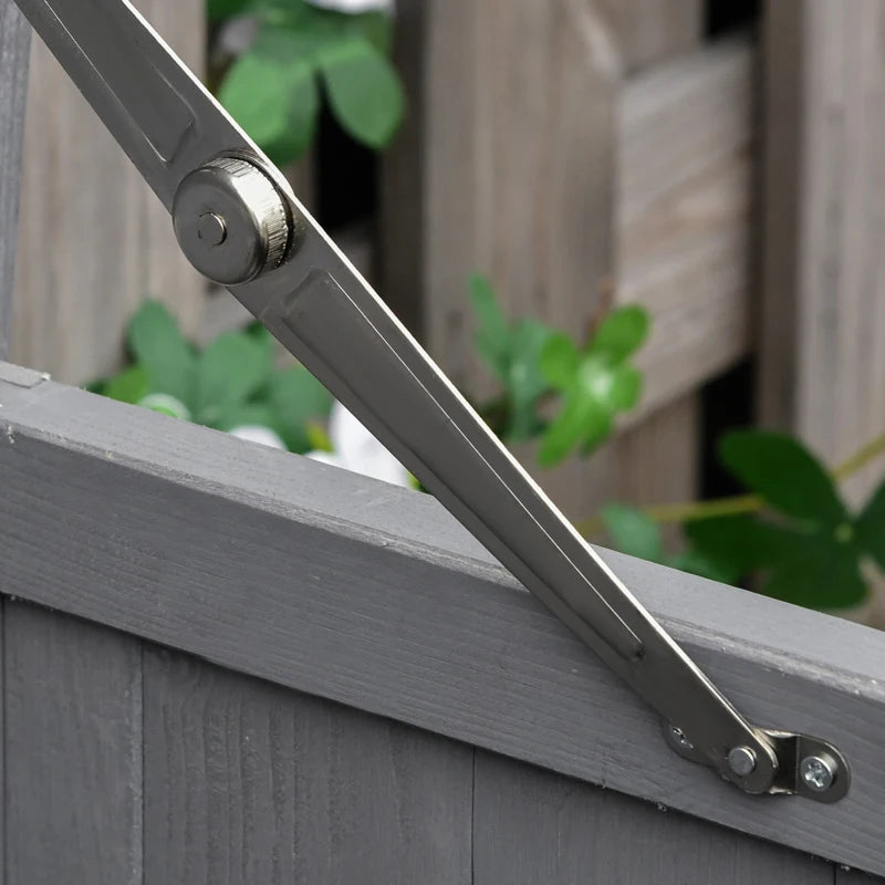 Wooden Garden Storage Shed with Hinged Roof and Shelves, 74 x 43 x 88cm