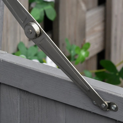 Wooden Garden Storage Shed with Hinged Roof and Shelves, 74 x 43 x 88cm