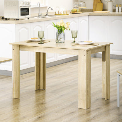 Dining Table for 4-6 People, Wood Effect Tabletop, Oak