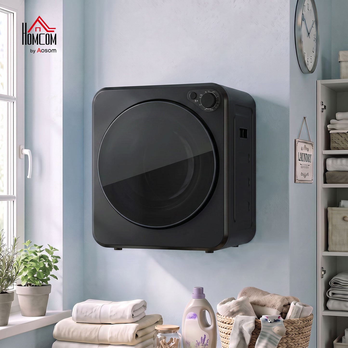 4kg Front Load Laundry Dryer with 2 Power Modes, Black