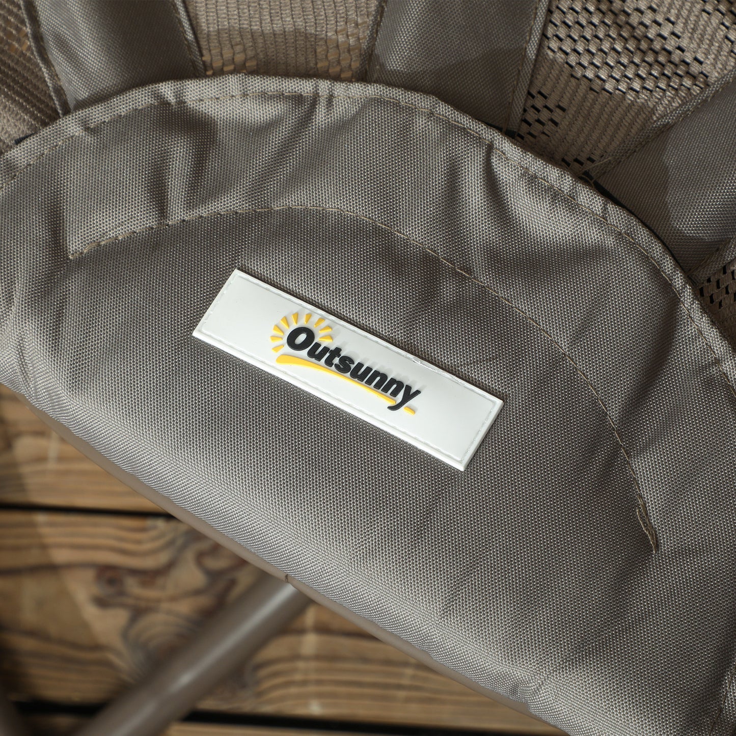 Foldable Egg Chair with Cushions, Indoor Outdoor Swivel Lounger, Sand