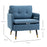 Modern Armchairs with Steel Legs, Upholstered Button Tufted Accent Chairs for Living Room and Bedroom, Blue