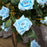 Set of 2 90cm Artificial Rose Tree, Fake Decorative Plant, Blue