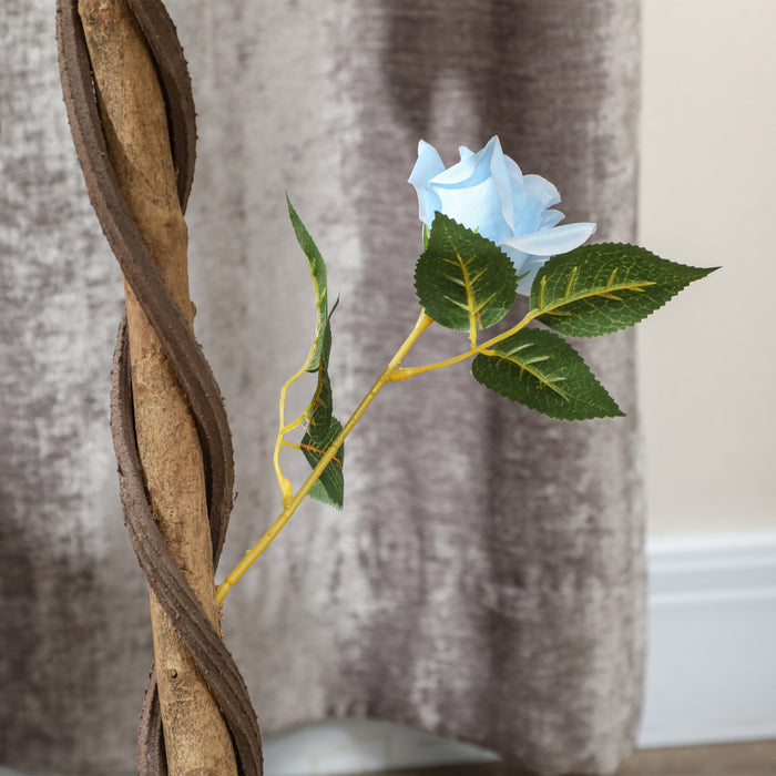 Set of 2 90cm Artificial Rose Tree, Fake Decorative Plant, Blue