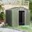 9 x 6 ft Metal Garden Storage Shed Corrugated Steel Roofed Tool Box with Foundation Ventilation and Doors, Green