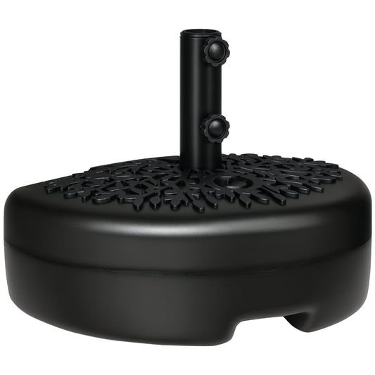 Half Round Patio Umbrella Base for 3.8 cm or 4.8 cm Pole, Black