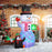 8FT Inflatable Snowman Holding Gift Box w/ Penguin and LED Lights