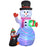 8FT Inflatable Snowman Holding Gift Box w/ Penguin and LED Lights