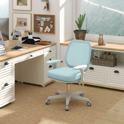Vinsetto Office Chair, Breathable Mesh Swivel Desk Chair with Adjustable Height for Home Office, Study, Light Green