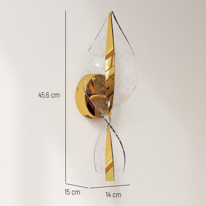 Led Wall Lamp 2 Pack, Modern Indoor Spiral Wall Light, Gold