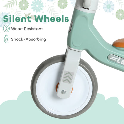 Baby Balance Bike for 1-3 Years Boys Girls, Toddler Balance Bike with No Pedal, 3 Silence Wheels, Safe Limited Steer, for Indoor Outdoor Riding, Green