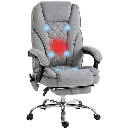 Massage Office Chair, Heated Reclining Desk Chair, Grey