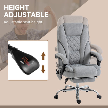 Massage Office Chair, Heated Reclining Desk Chair, Grey