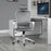 High-Back Swivel Chair Velvet Style Fabric Computer Home Rocking with Wheels, Rotatable Liftable Headrest, Grey