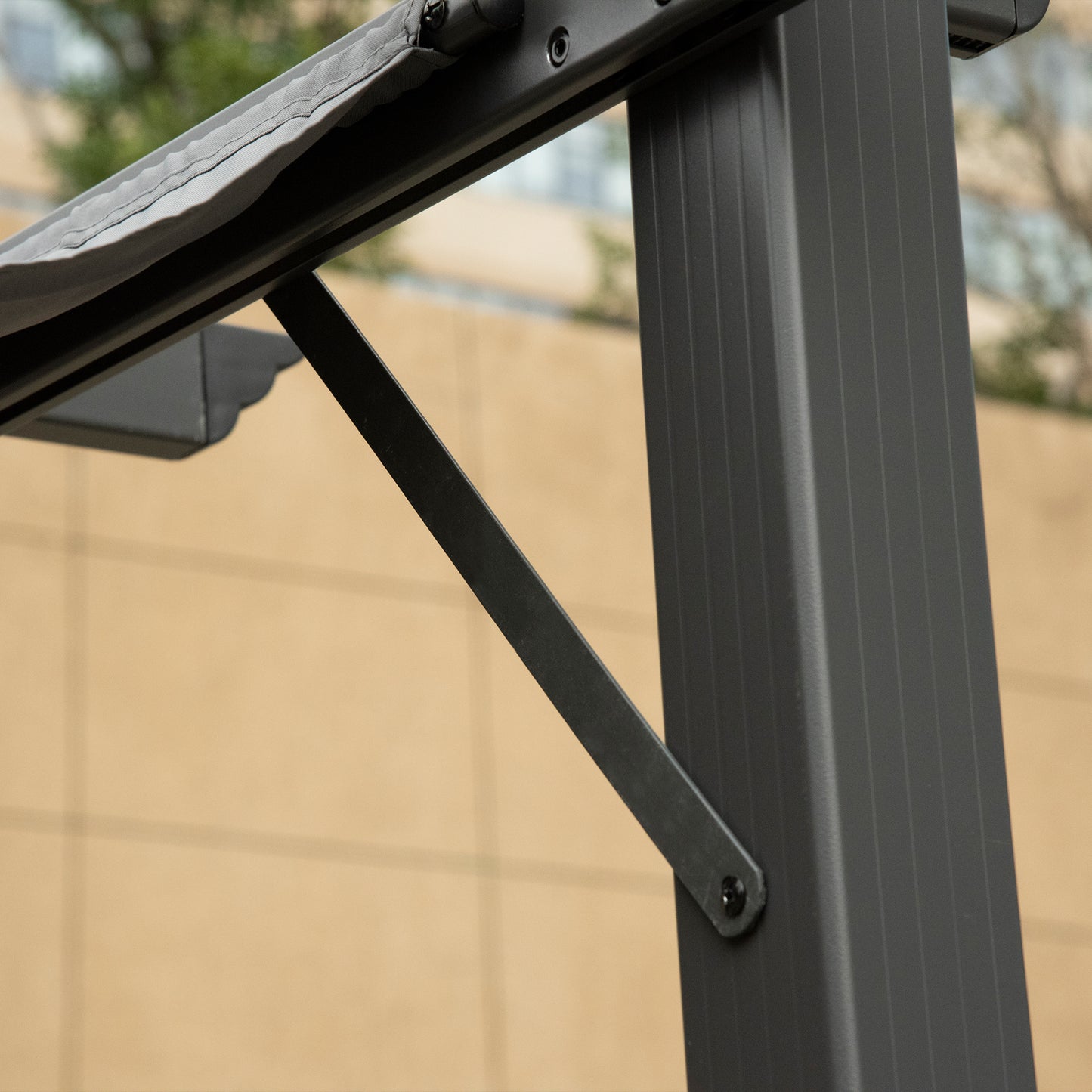 3x3(m) Pergola Gazebo Sun Shade Shelter Aluminium Garden Canopy, Grey