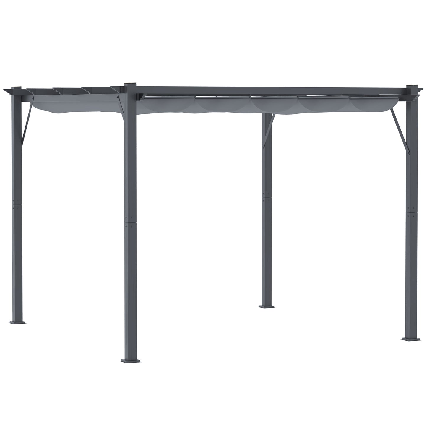 3x3(m) Pergola Gazebo Sun Shade Shelter Aluminium Garden Canopy, Grey