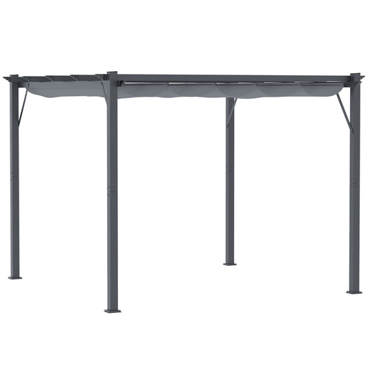 3x3(m) Pergola Gazebo Sun Shade Shelter Aluminium Garden Canopy, Grey