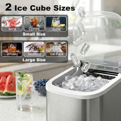Ice Maker Machine Countertop, 9 Cubes Ready in 7 Mins, 12 KG in 24Hrs