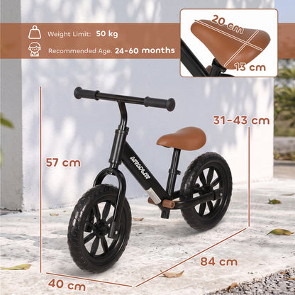 11.2" Balance Bike with Lighting Wheels for 2-5 Years, Black