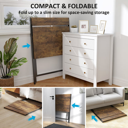 81.5 cm Folding Computer Desk for Small Spaces Bedroom Rustic Brown