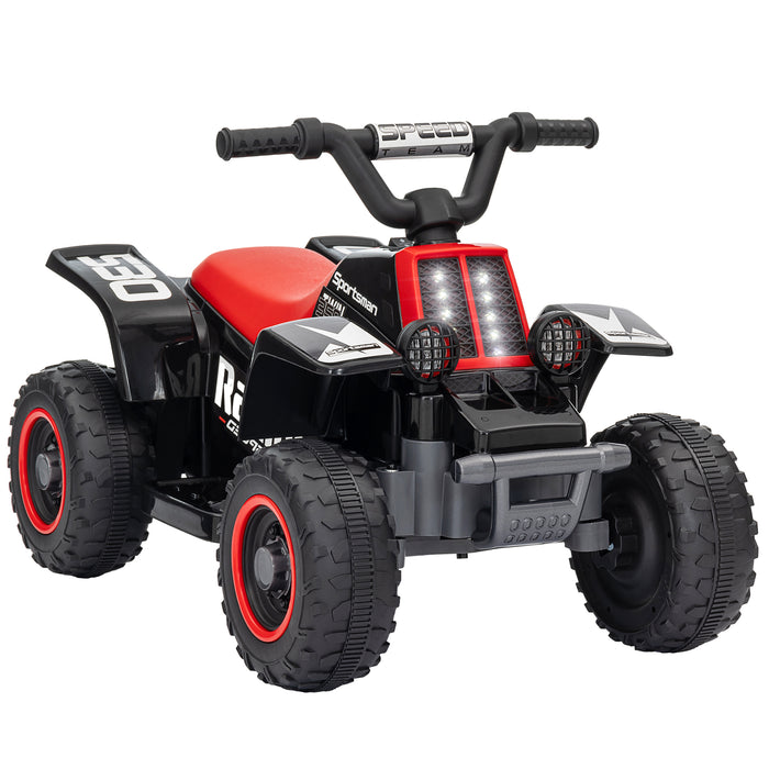 6V Electric Quad Bike for Kids w/ Forward Backward, Black and Red