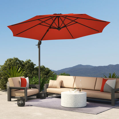3 x 3(m) Cantilever Parasol Garden Umbrella with Cross Base Orange
