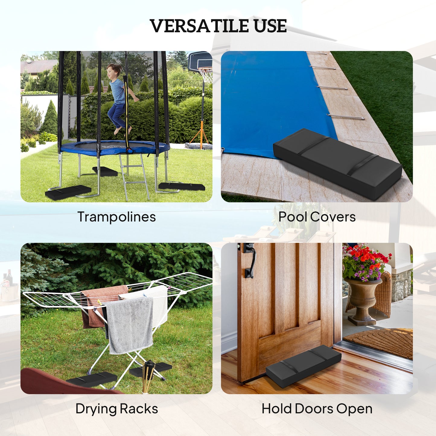 Parasol Weights Set of 2, Parasol Base Weights Bags, Black