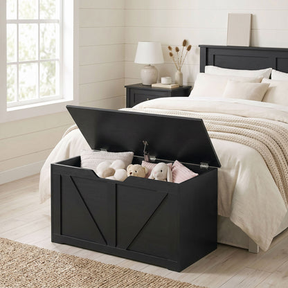 Storage Trunk for Living Room, with Safety Hinge, 80cm, Black