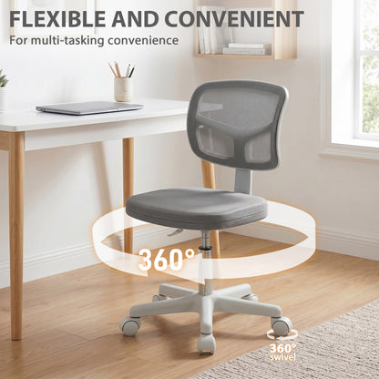 Vinsetto Small Office Chair without Arms, Swivel Mesh Desk Chair, Dark Grey
