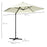 2.5M Garden Cantilever Parasol with 360¬∞ Rotation, Offset Roma Patio Umbrella Hanging Sun Shade Canopy Shelter with Cross Base, Beige