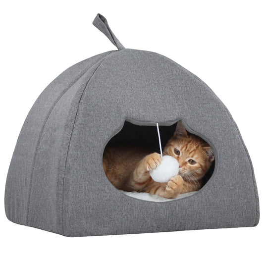 Cat Cave, Cat House with Removable Cushion for Indoor Kittens