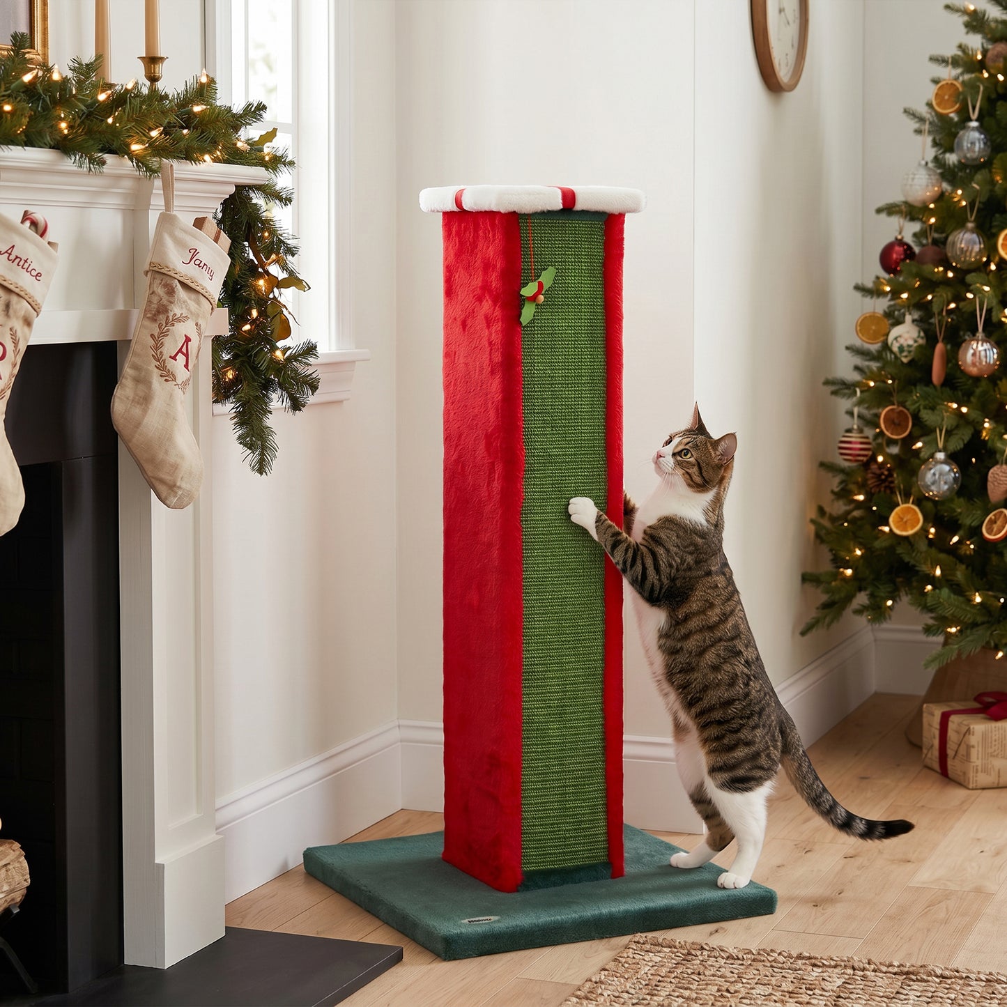 81cm Tall Cat Scratching Post for Indoor Cats with Bell Toy