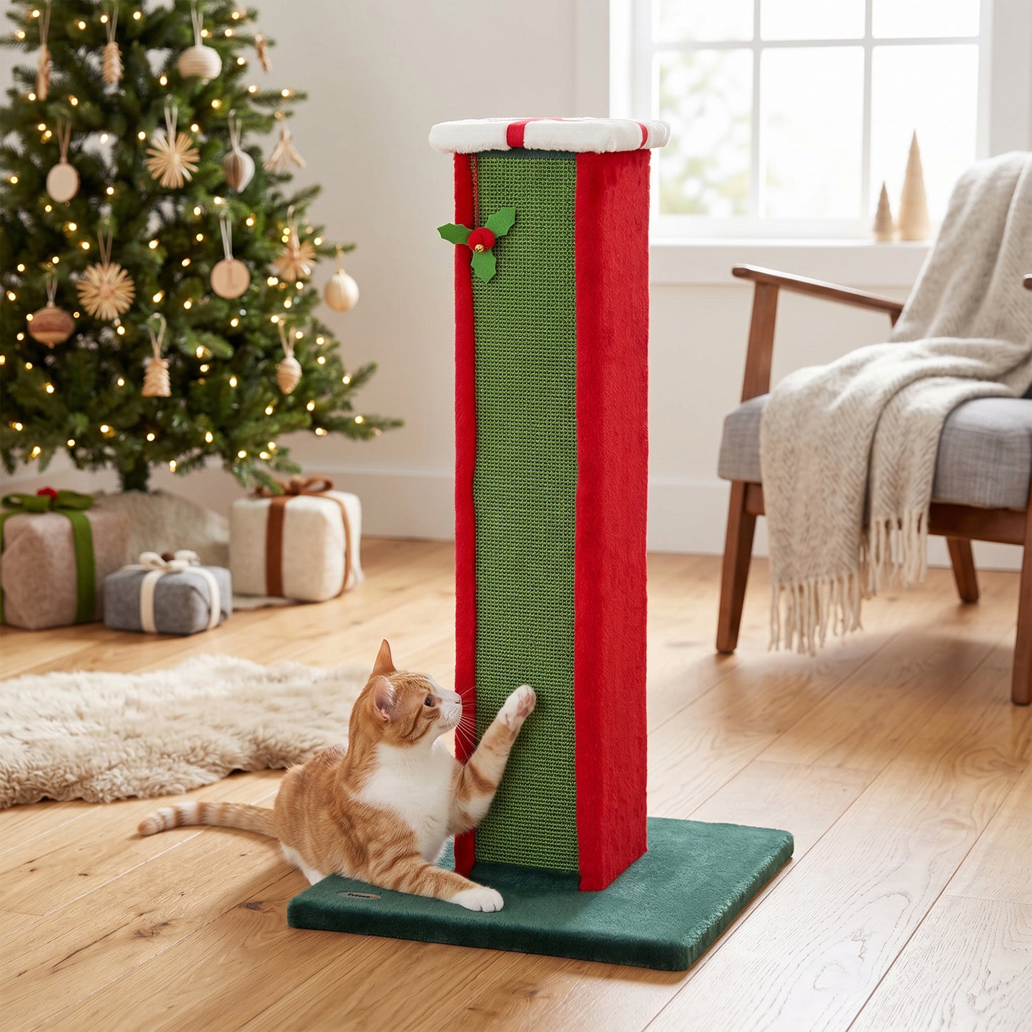 81cm Tall Cat Scratching Post for Indoor Cats with Bell Toy