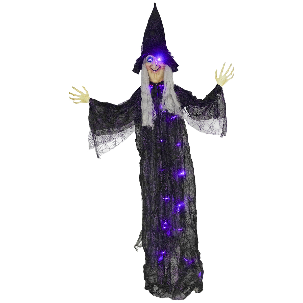 Voice Activated Halloween Animatronics Witch, Battery Operated